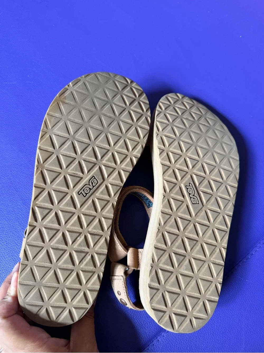 TEVA Tan Studded Midform Platform Sandals